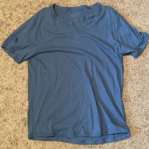 Lucky Brand Mens Blue V-neck Henley T-Shirt Size Large